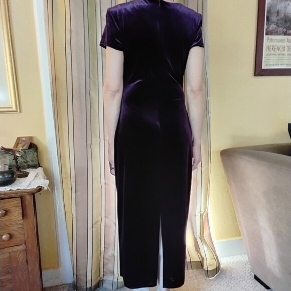 Purple velvet maxi dress size 10 - Picture 4 of 4